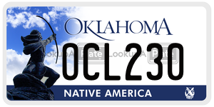 OCL230  license plate in OK