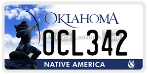 OCL342  license plate in OK