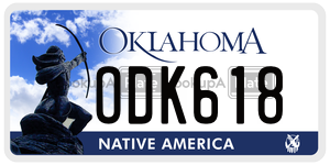 ODK618  license plate in OK