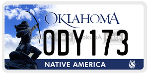 ODY173 license plate in Oklahoma