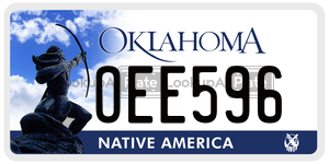 OEE596  license plate in OK