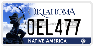 OEL477  license plate in OK
