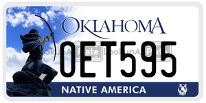 OET595 license plate in Oklahoma