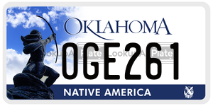 OGE261  license plate in OK
