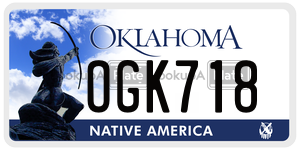 OGK718  license plate in OK