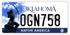 OGN758  license plate in OK