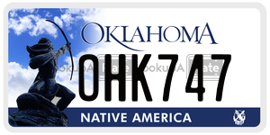OHK747 license plate in Oklahoma
