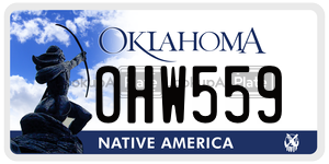 OHW559  license plate in OK