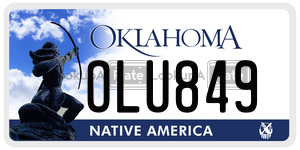 OLU849  license plate in OK