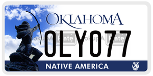 OLY077 license plate in Oklahoma