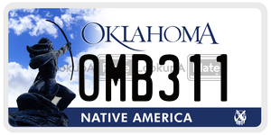 OMB311 license plate in Oklahoma