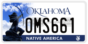 OMS661  license plate in OK