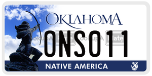 ONS011 license plate in Oklahoma