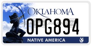 OPG894  license plate in OK