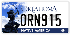 ORN915  license plate in OK