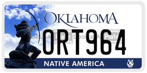 ORT964 license plate in Oklahoma