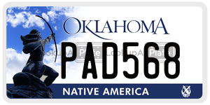 PAD568 license plate in Oklahoma