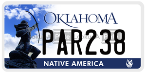 PAR238 license plate in Oklahoma