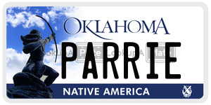 PARRIE  license plate in OK