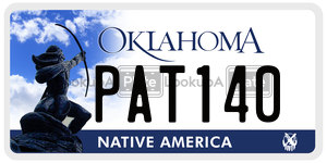 PAT140 license plate in Oklahoma