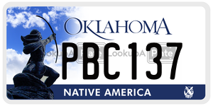 PBC137  license plate in OK