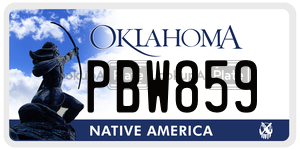 PBW859  license plate in OK