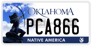PCA866 license plate in Oklahoma