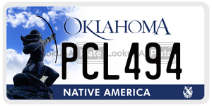 PCL494 license plate in Oklahoma