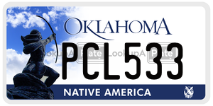 PCL533 license plate in Oklahoma