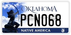 PCN068  license plate in OK