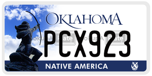 PCX923  license plate in OK
