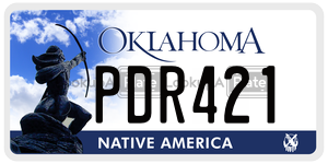 PDR421  license plate in OK