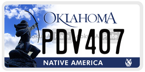 PDV407 license plate in Oklahoma