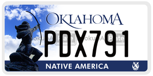 PDX791 license plate in Oklahoma