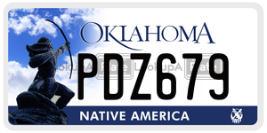 PDZ679  license plate in OK