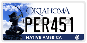 PER451 license plate in Oklahoma