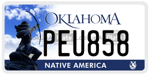 PEU858  license plate in OK