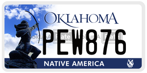 PEW876 license plate in Oklahoma