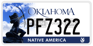PFZ322  license plate in OK