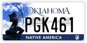 PGK461  license plate in OK