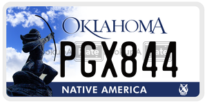 PGX844  license plate in OK
