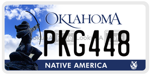 PKG448 license plate in Oklahoma