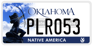 PLR053  license plate in OK