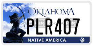 PLR407  license plate in OK