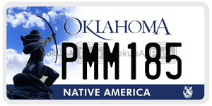 PMM185  license plate in OK