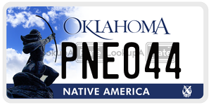 PNE044  license plate in OK