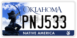 PNJ533  license plate in OK