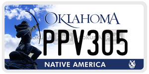 PPV305  license plate in OK