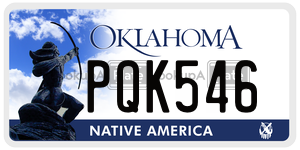PQK546  license plate in OK