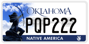PQP222  license plate in OK